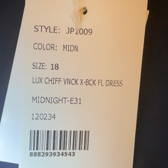 NWT Jenny Packham Chiffon Rhinestone Beaded Maxi Dress Gown Cocktail JP1009 Blue - Picture 12 of 12